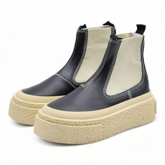 MM6 Maison Margiela Round-toe Leather Ankle Boots 40.5 (10.5)